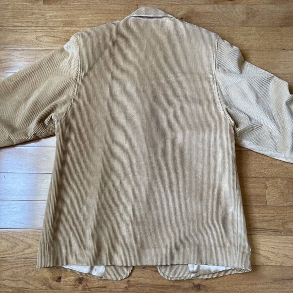 Vintage Giorgio Sant Angelo Corduroy Blazer Women's 12 Beige Patch Pockets 80s - Picture 8 of 13